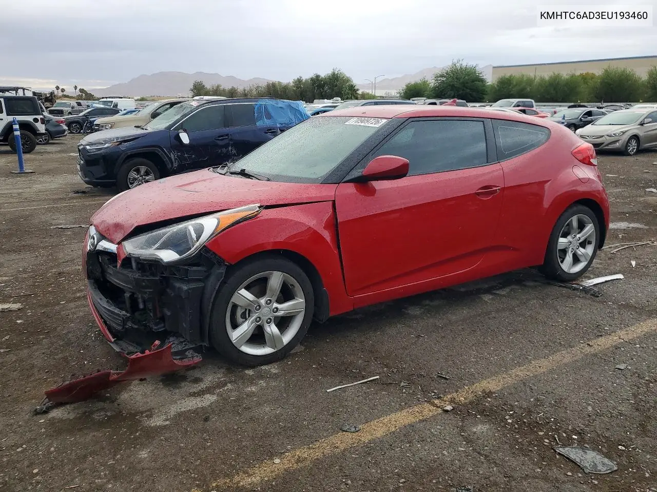 HYUNDAI VELOSTER 2014, VIN KMHTC6AD3EU193460