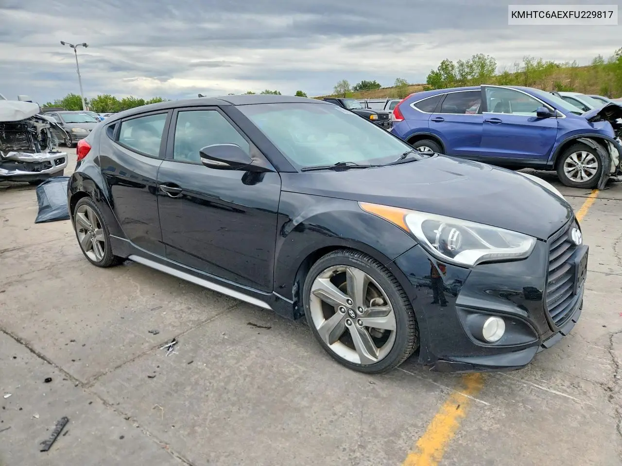 2015 HYUNDAI VELOSTER VIN KMHTC6AEXFU229817 — фото 4