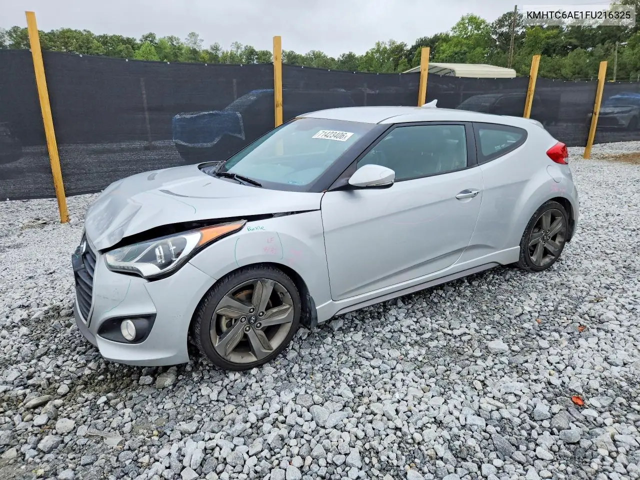 HYUNDAI VELOSTER 2015, VIN KMHTC6AE1FU216325