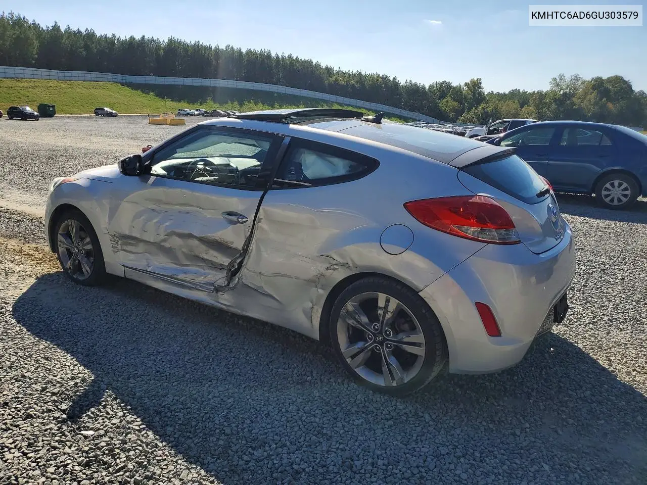 2016 HYUNDAI VELOSTER VIN KMHTC6AD6GU303579 — фото 2