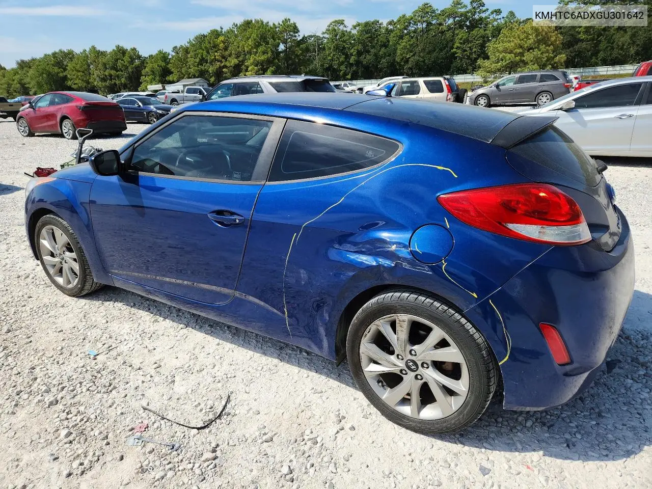 2016 HYUNDAI VELOSTER VIN KMHTC6ADXGU301642 — фото 2