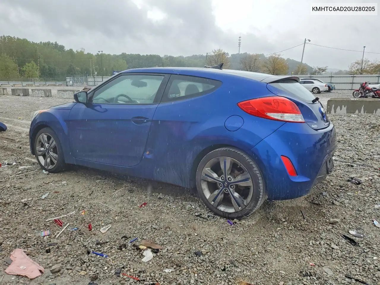 2016 HYUNDAI VELOSTER VIN KMHTC6AD2GU280205 — фото 2