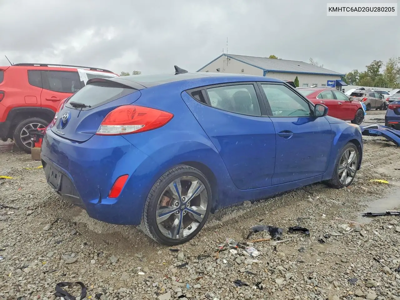 2016 HYUNDAI VELOSTER VIN KMHTC6AD2GU280205 — фото 3