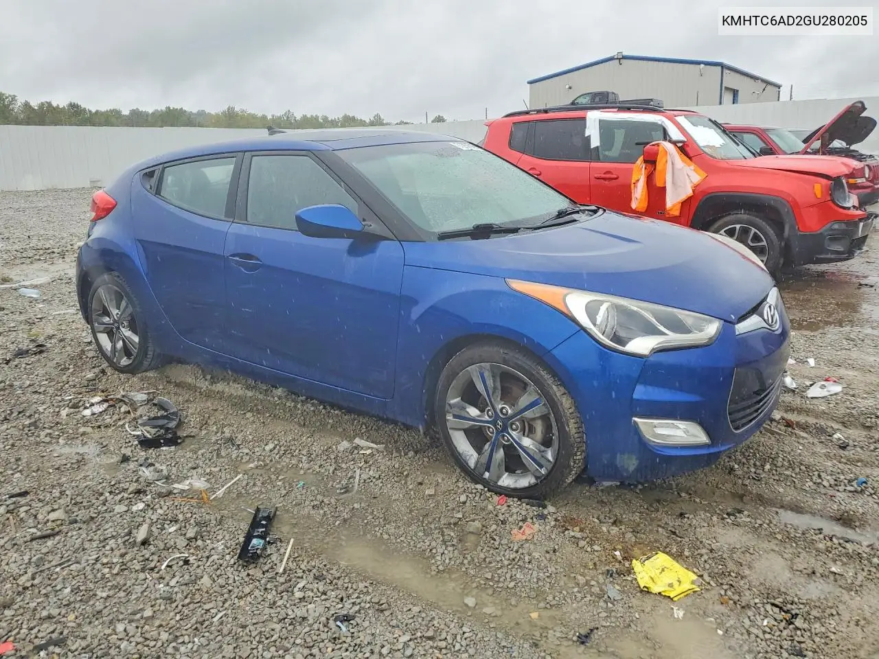 2016 HYUNDAI VELOSTER VIN KMHTC6AD2GU280205 — фото 4