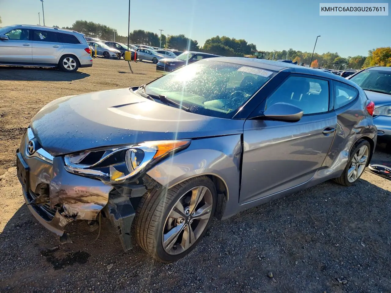 HYUNDAI VELOSTER 2016, VIN KMHTC6AD3GU267611
