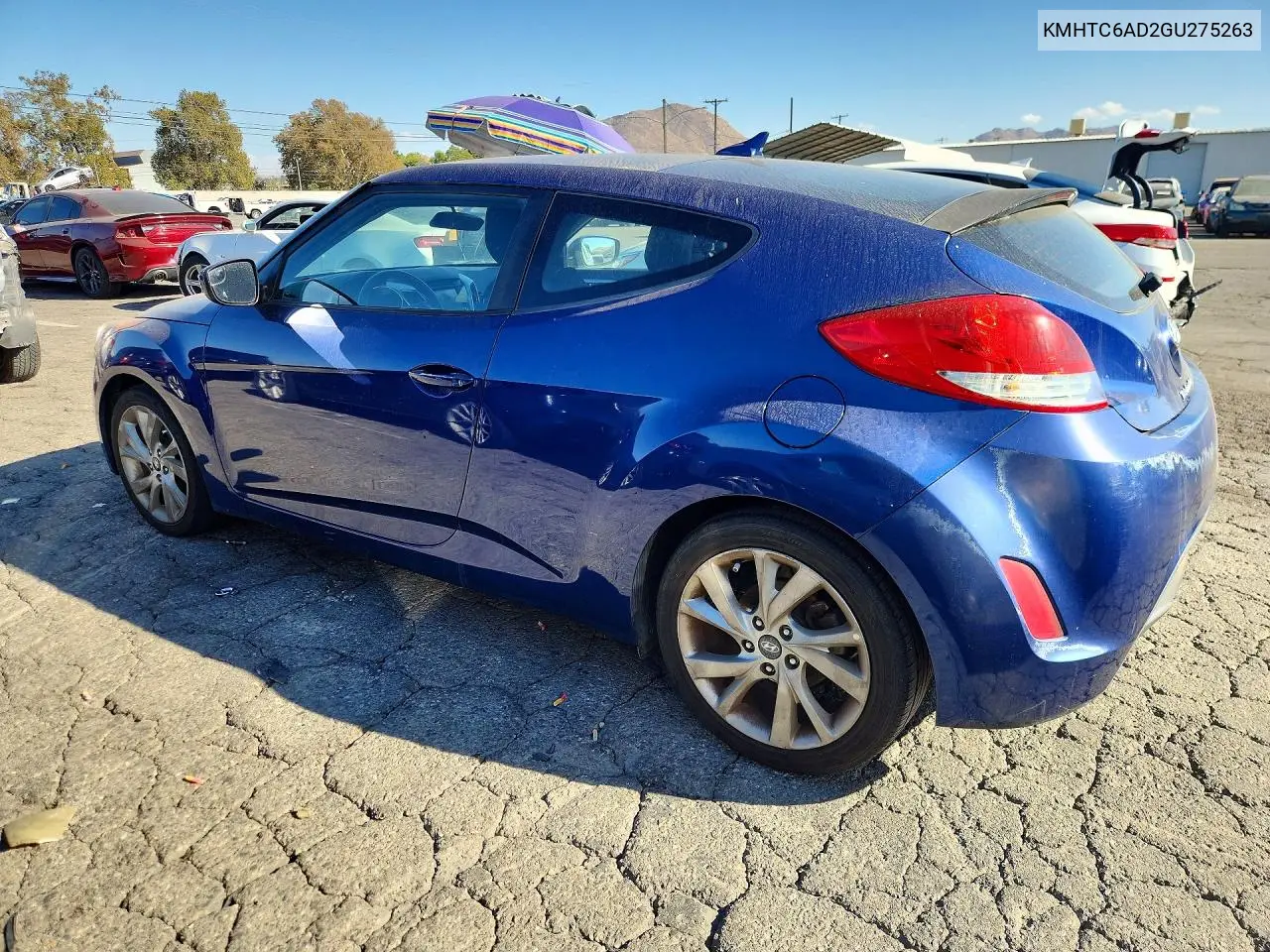 2016 HYUNDAI VELOSTER VIN KMHTC6AD2GU275263 — фото 2
