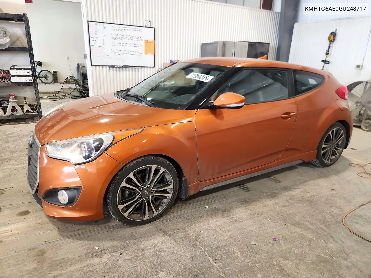 HYUNDAI VELOSTER 2016, VIN KMHTC6AE0GU248717