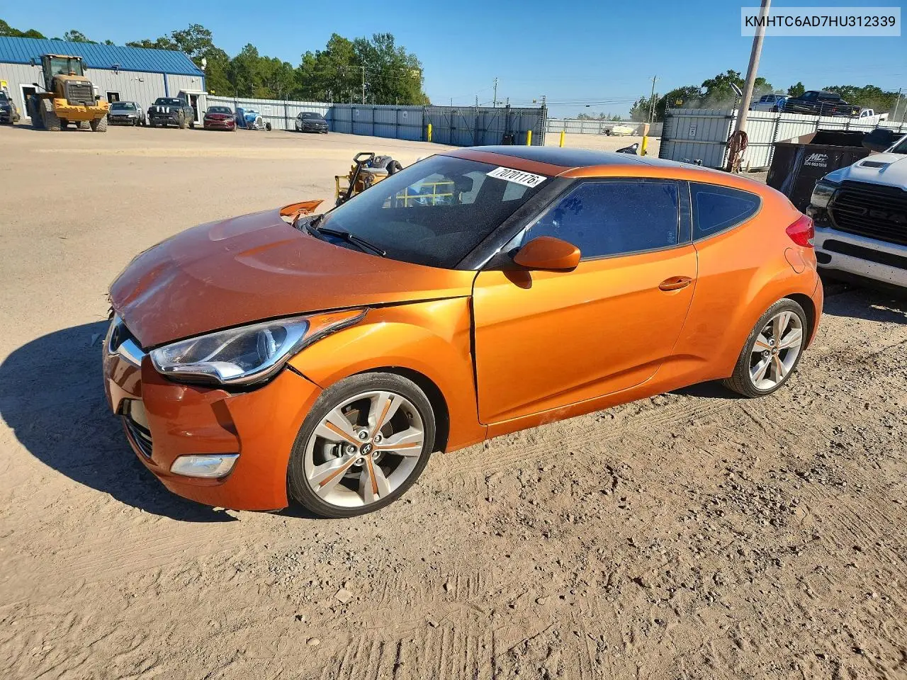 HYUNDAI VELOSTER 2017, VIN KMHTC6AD7HU312339