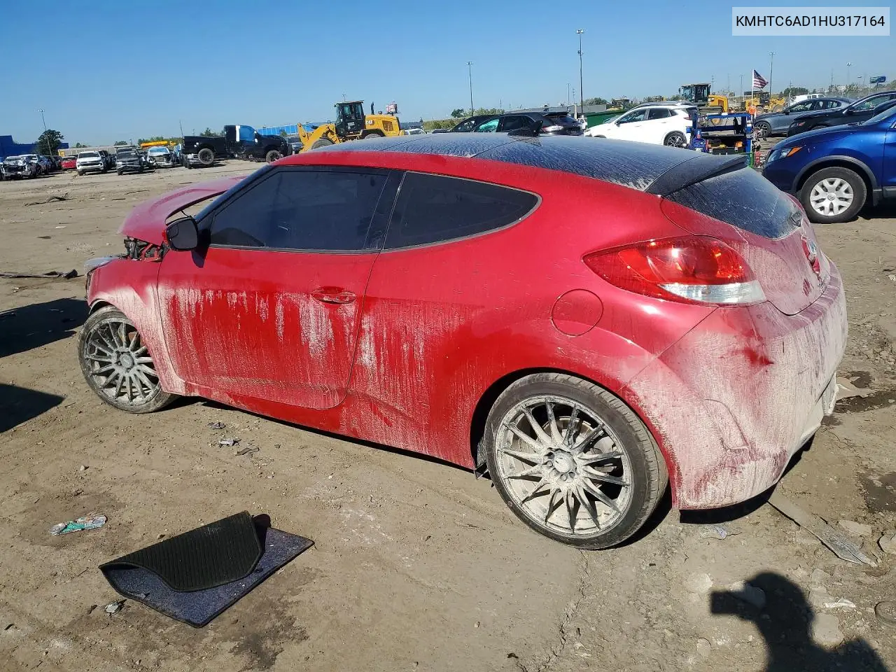 2017 HYUNDAI VELOSTER VIN KMHTC6AD1HU317164 — фото 2