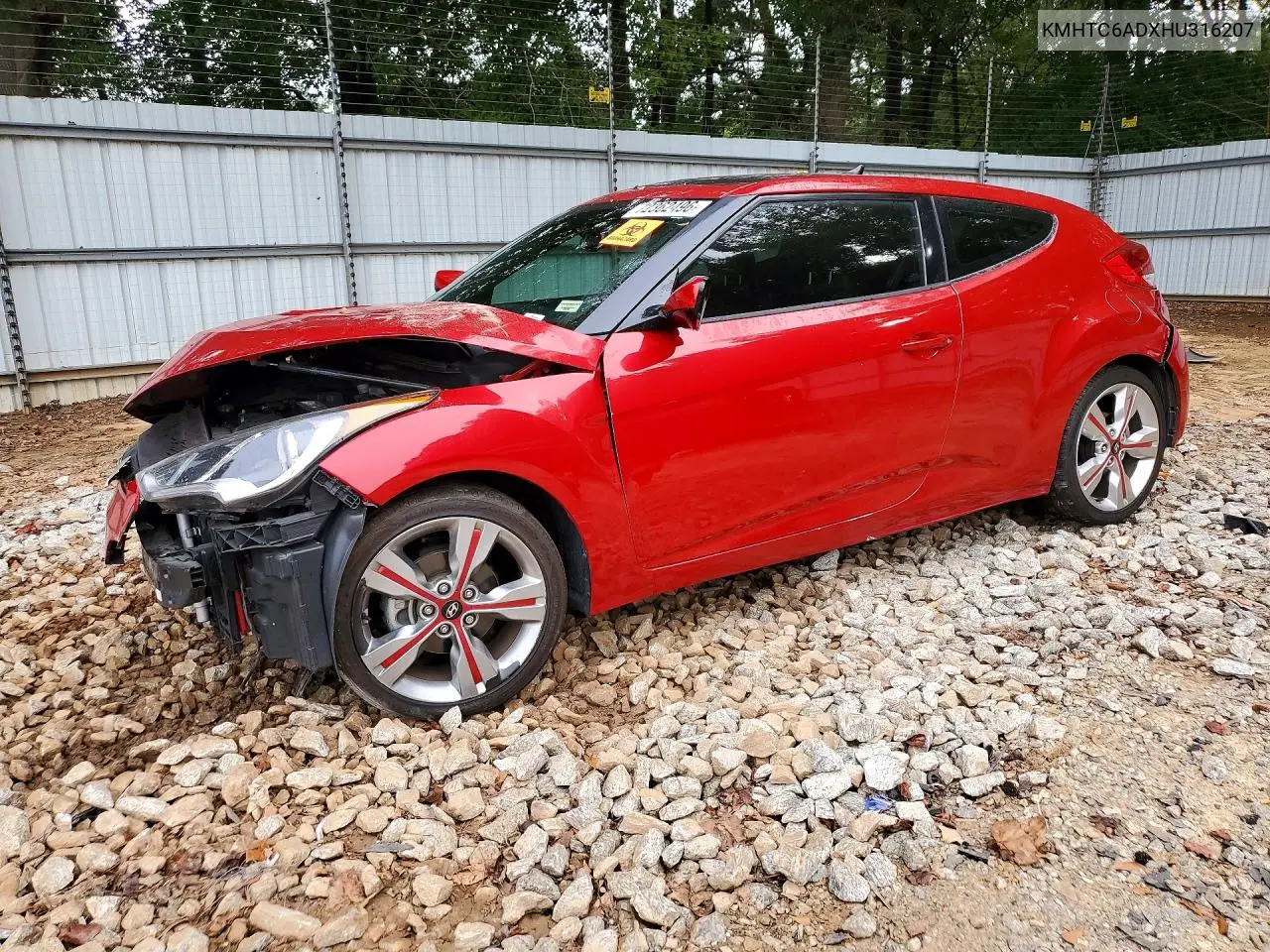 HYUNDAI VELOSTER 2017, VIN KMHTC6ADXHU316207
