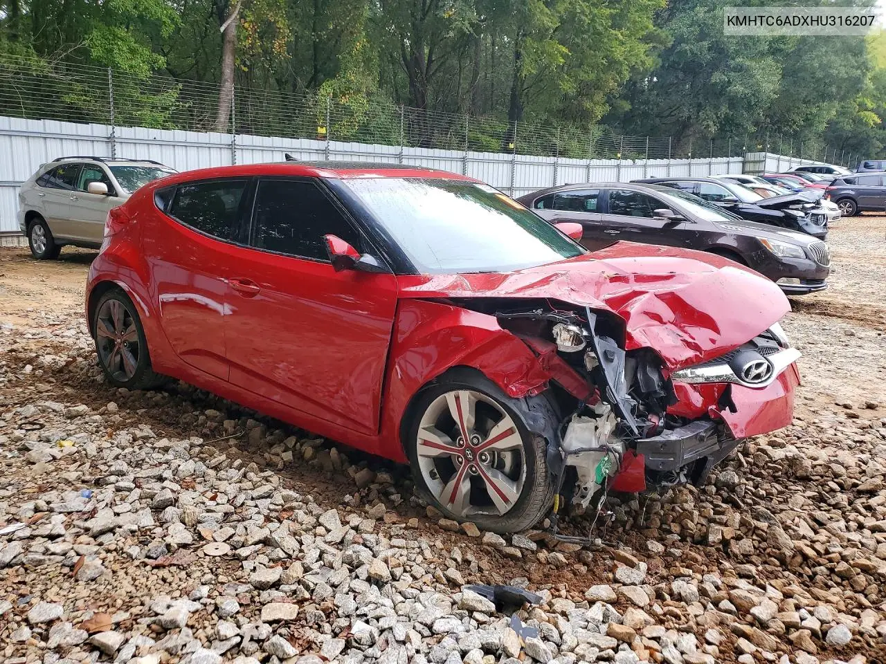 2017 HYUNDAI VELOSTER VIN KMHTC6ADXHU316207 — фото 4