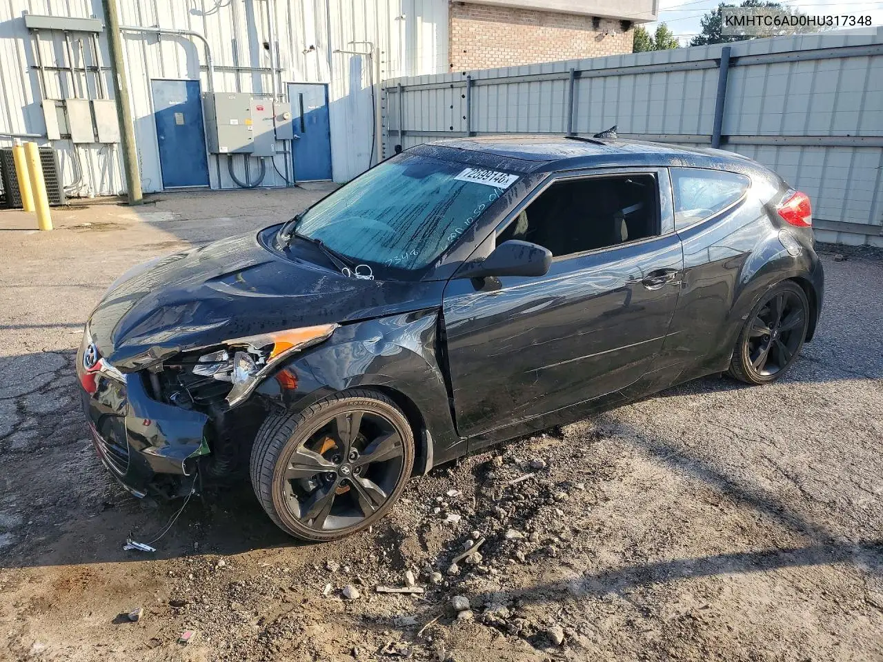 HYUNDAI VELOSTER 2017, VIN KMHTC6AD0HU317348