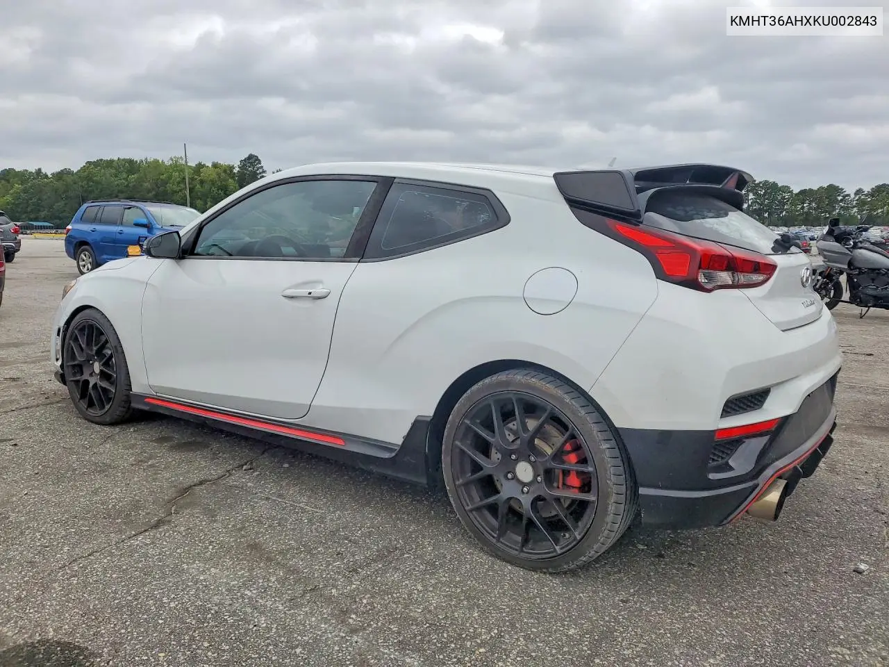 2019 HYUNDAI VELOSTER VIN KMHT36AHXKU002843 — фото 2