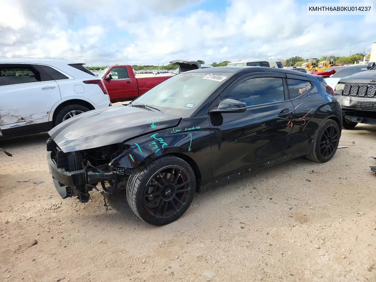 HYUNDAI VELOSTER 2019, VIN KMHTH6AB0KU014237