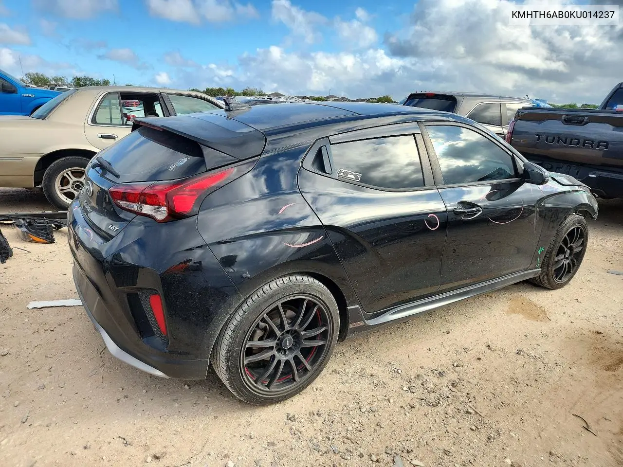 2019 HYUNDAI VELOSTER VIN KMHTH6AB0KU014237 — фото 3