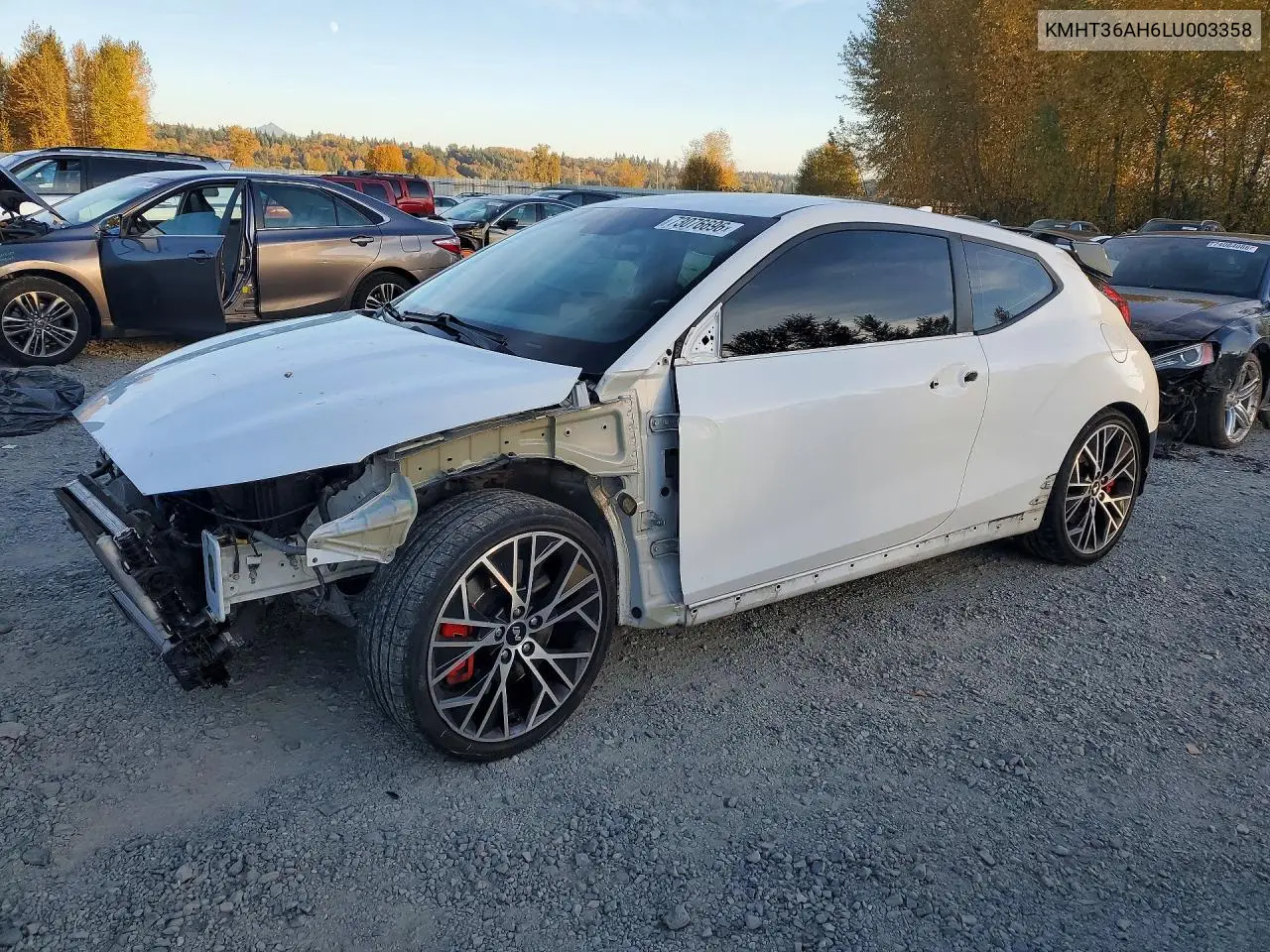 HYUNDAI VELOSTER 2020, VIN KMHT36AH6LU003358
