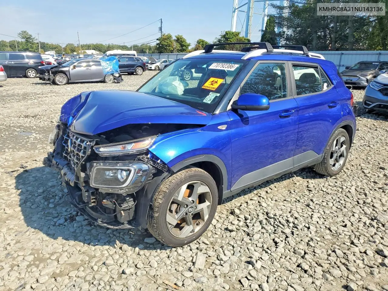 HYUNDAI VENUE 2022, VIN KMHRC8A31NU143136