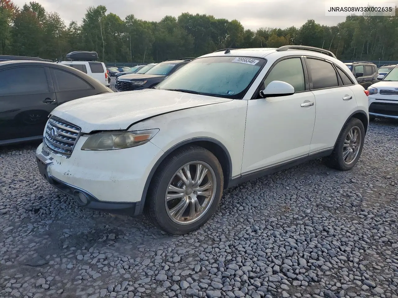 INFINITI FX 2003, VIN JNRAS08W33X002635