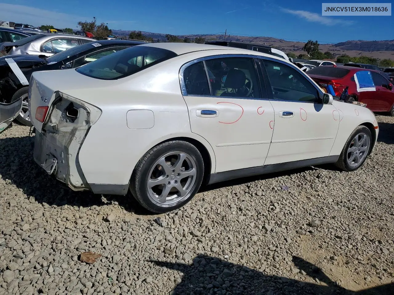 2003 INFINITI G VIN JNKCV51EX3M018636 — фото 3