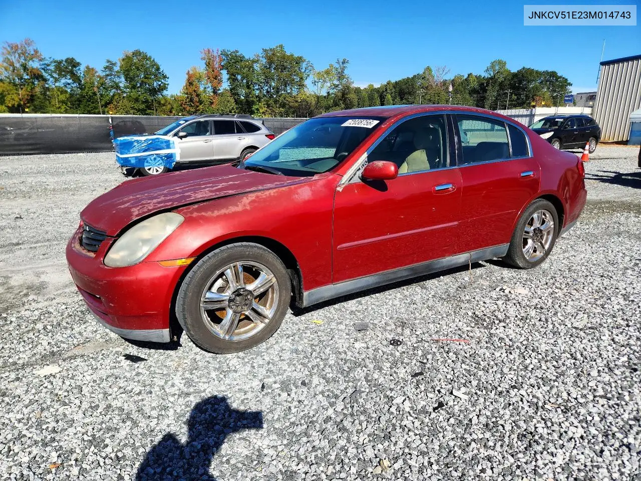 INFINITI G 2003, VIN JNKCV51E23M014743