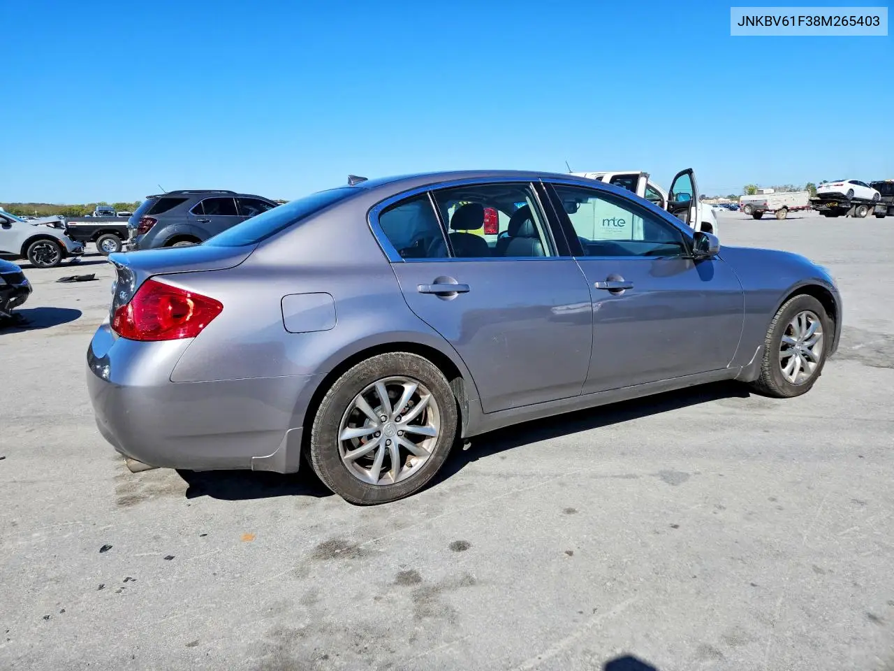 2008 INFINITI G VIN JNKBV61F38M265403 — фото 3
