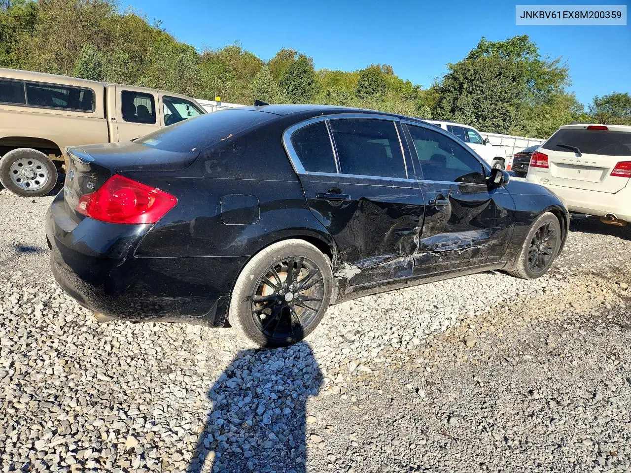 2008 INFINITI G VIN JNKBV61EX8M200359 — фото 3