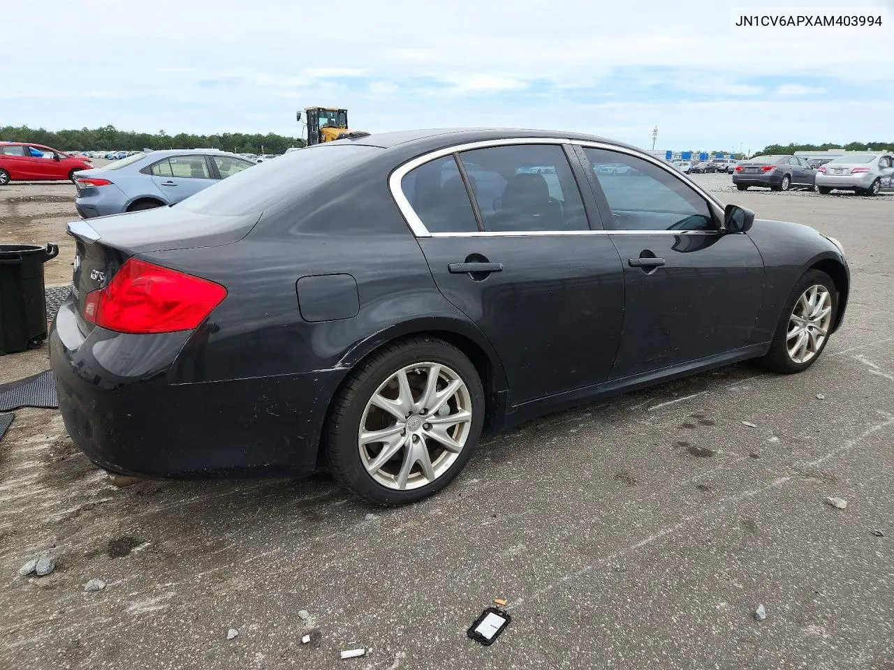 2010 INFINITI G VIN JN1CV6APXAM403994 — фото 3