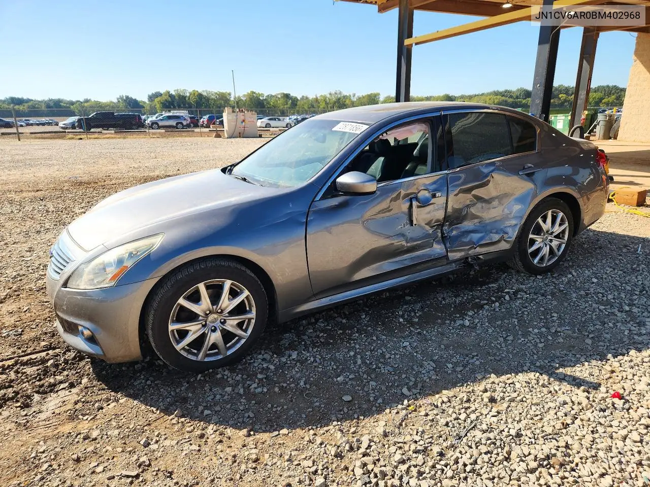 INFINITI G 2011, VIN JN1CV6AR0BM402968
