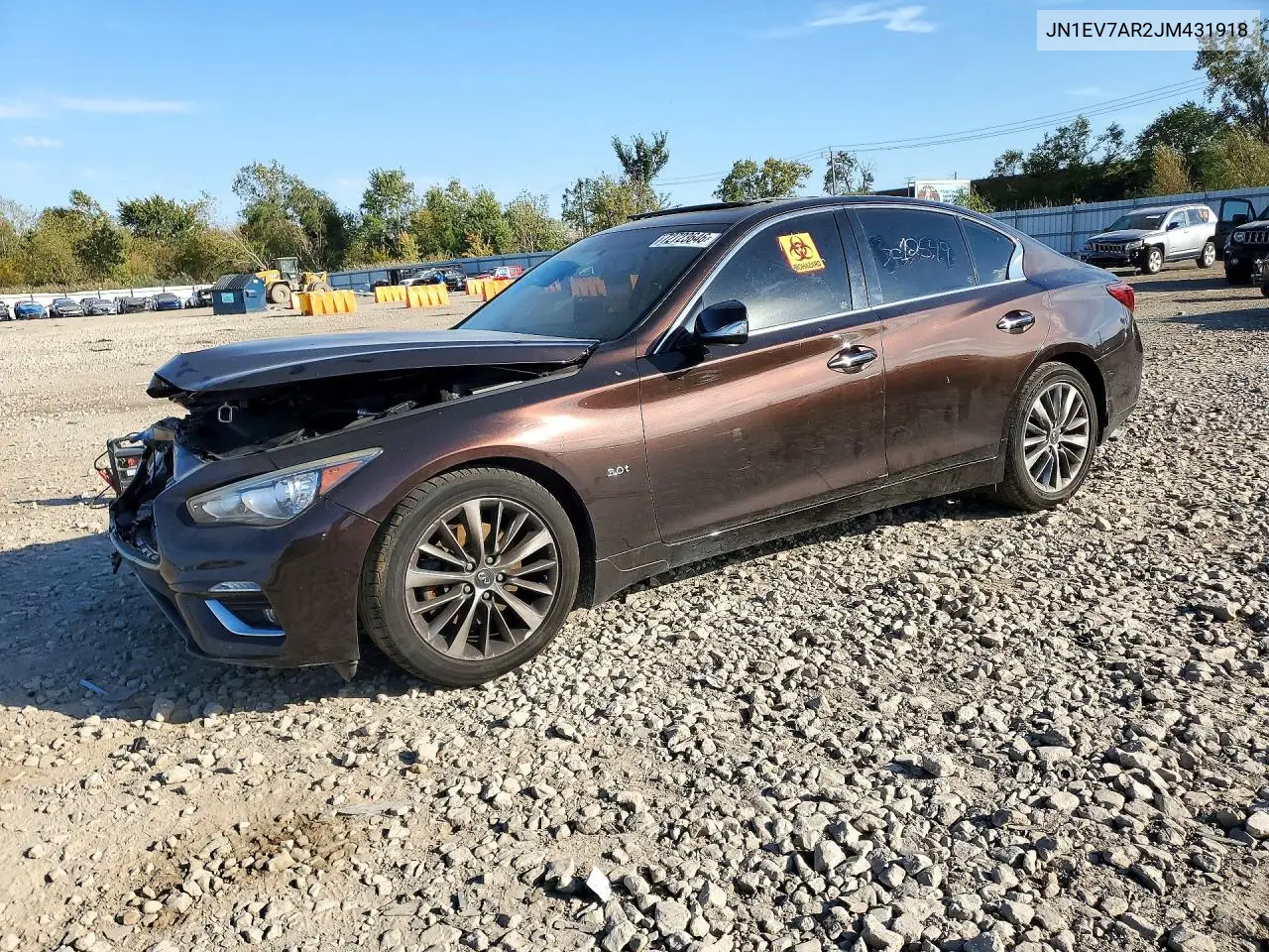 INFINITI Q50 2018, VIN JN1EV7AR2JM431918