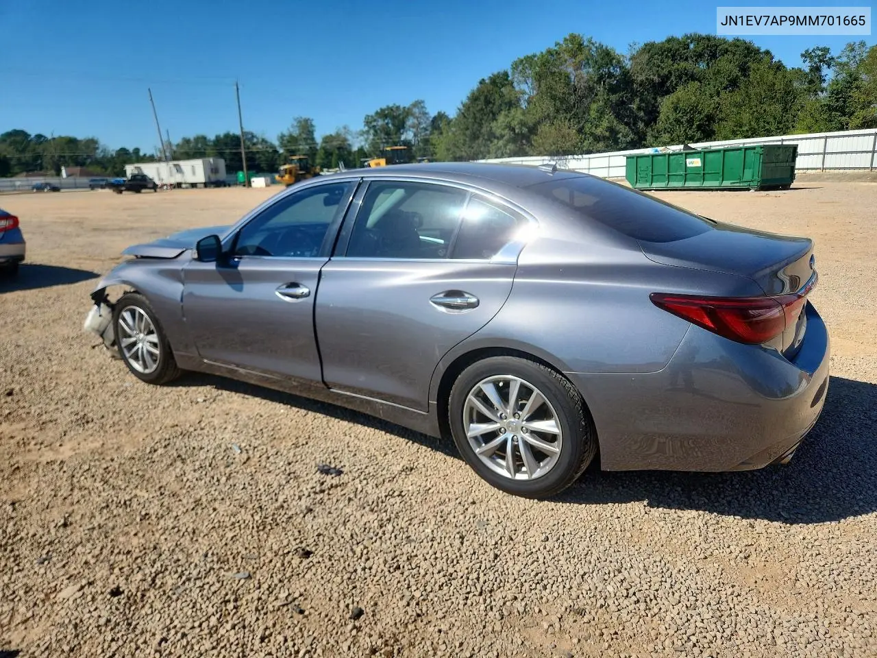 2021 INFINITI Q50 VIN JN1EV7AP9MM701665 — фото 2