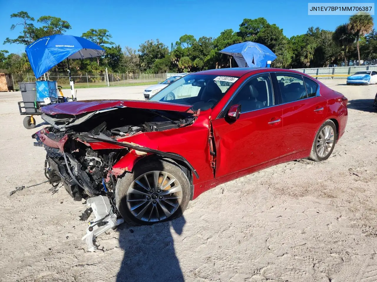 INFINITI Q50 2021, VIN JN1EV7BP1MM706387