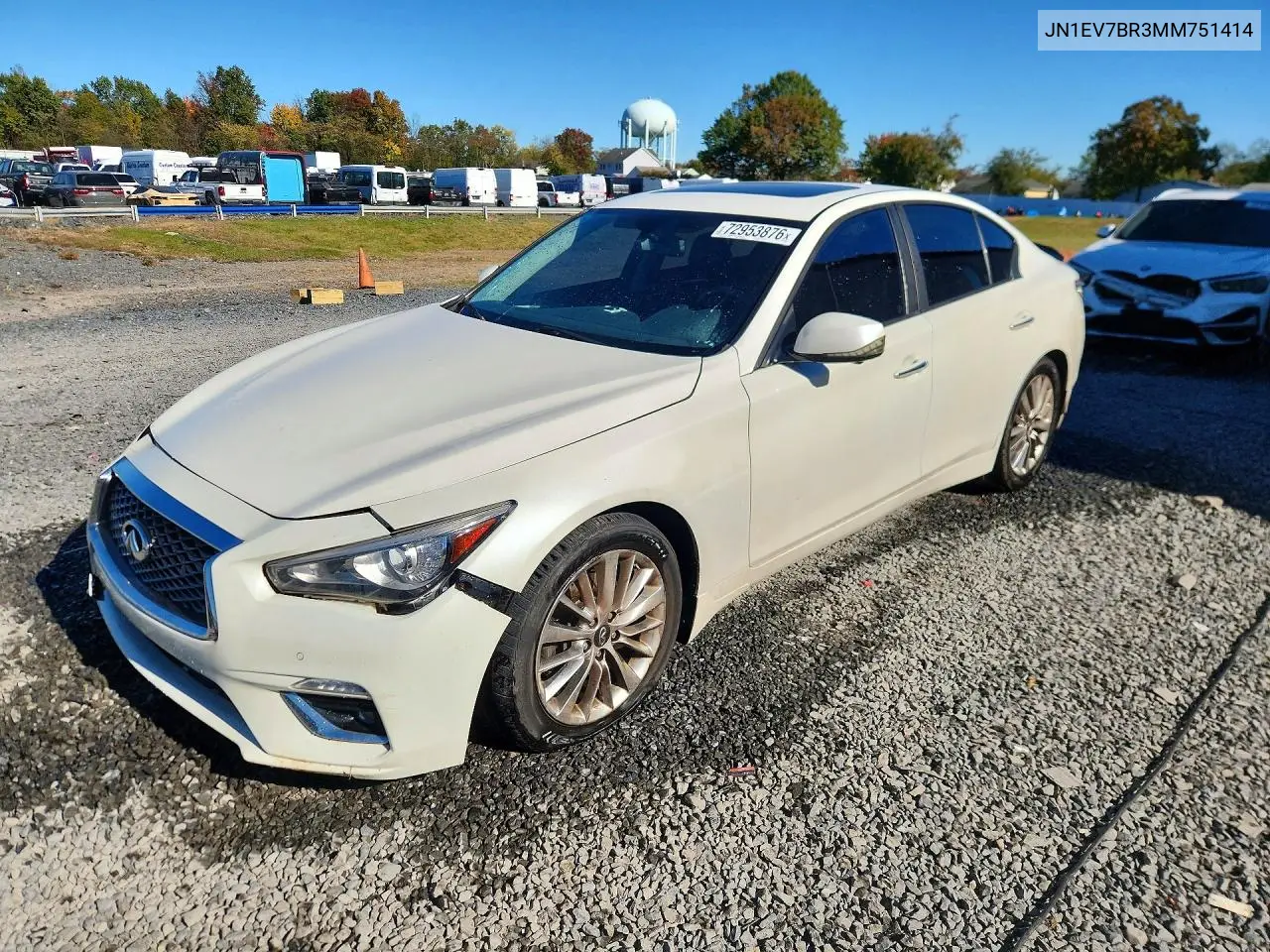 INFINITI Q50 2021, VIN JN1EV7BR3MM751414