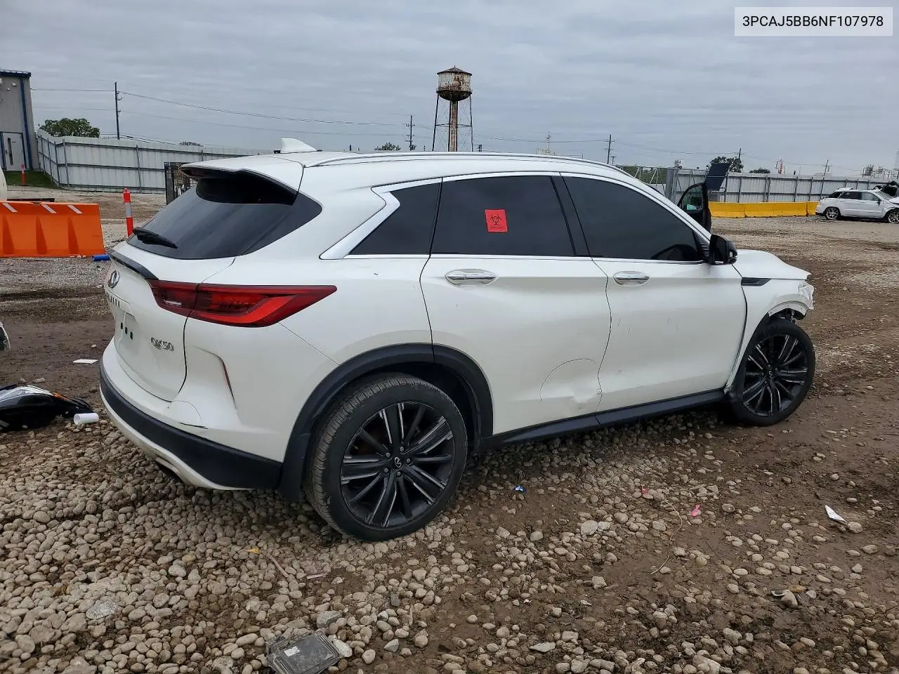 2022 INFINITI QX50 VIN 3PCAJ5BB6NF107978 — фото 3