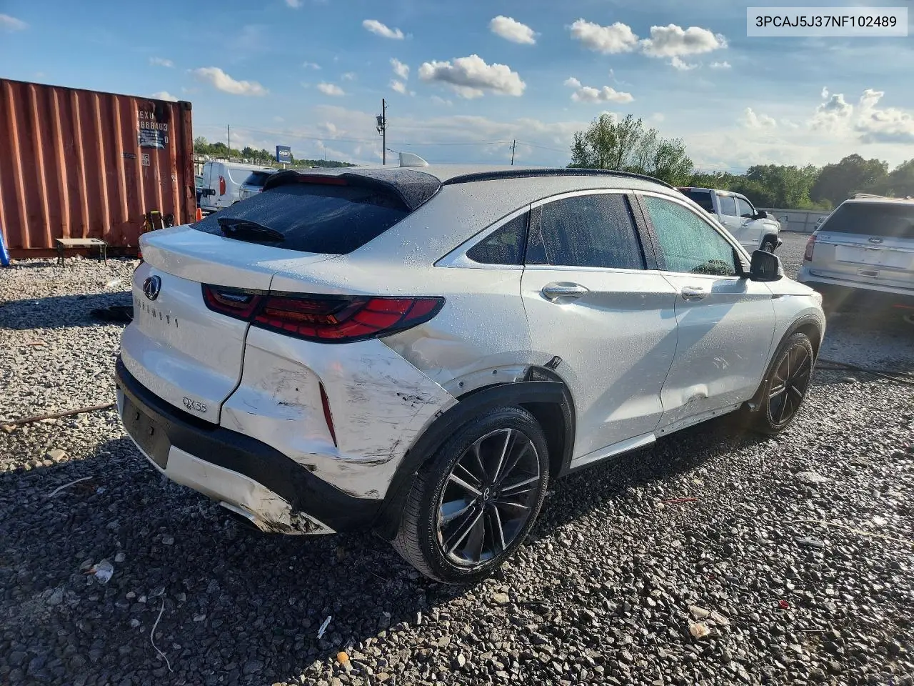 2022 INFINITI QX55 VIN 3PCAJ5J37NF102489 — фото 3