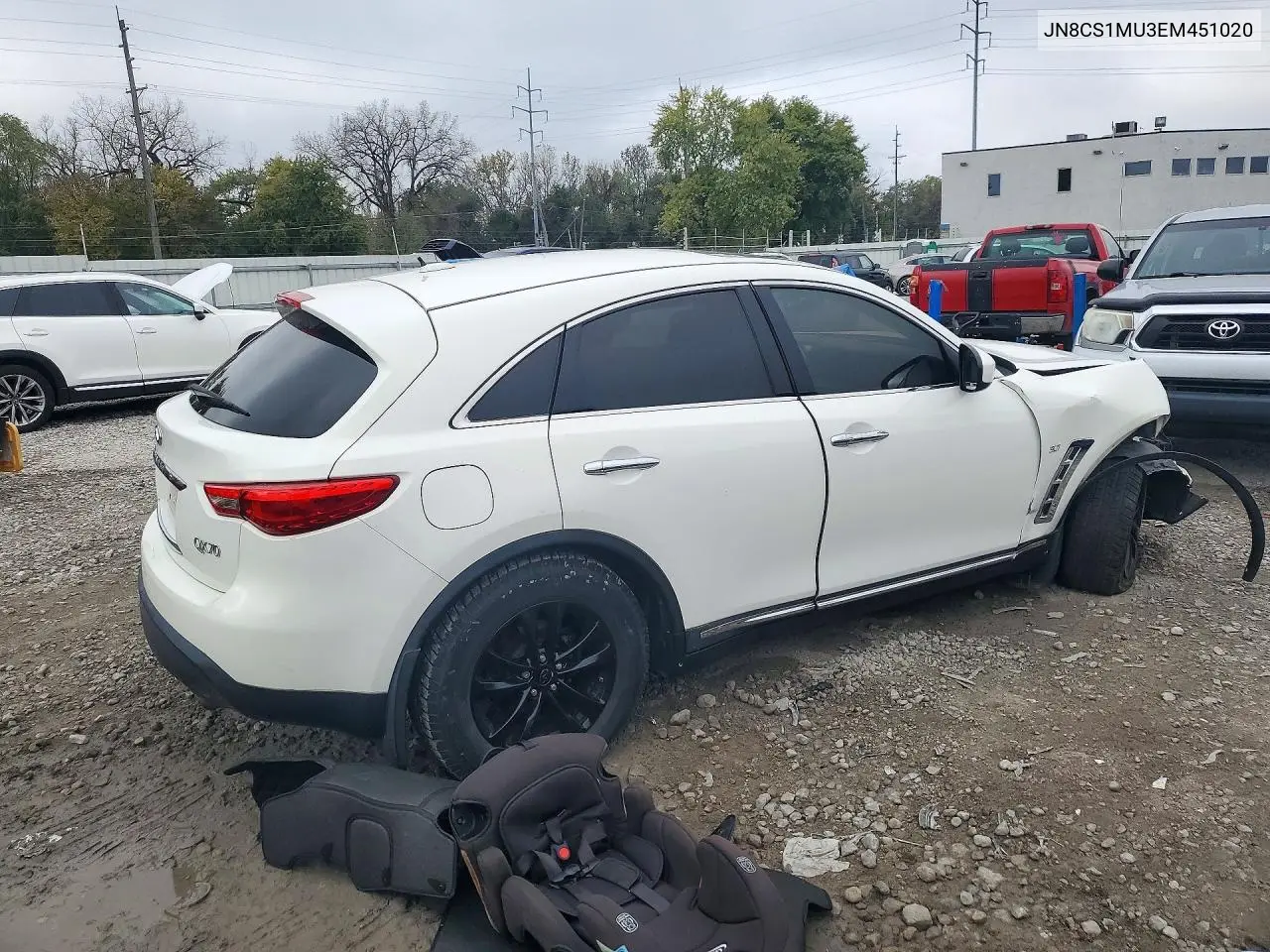 2014 INFINITI QX70 VIN JN8CS1MU3EM451020 — фото 3
