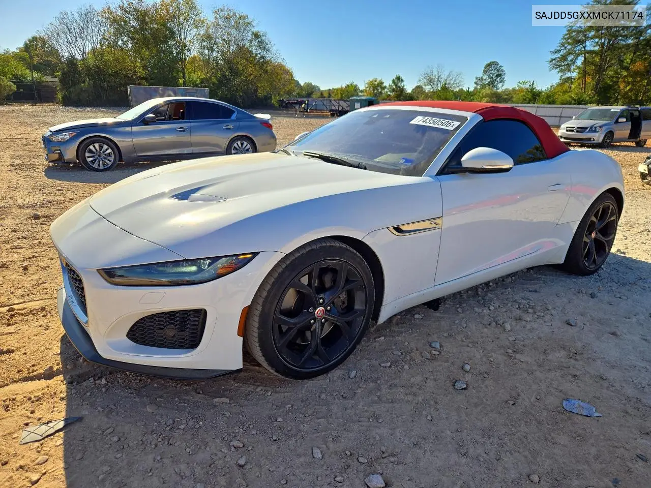JAGUAR F-TYPE 2021, VIN SAJDD5GXXMCK71174