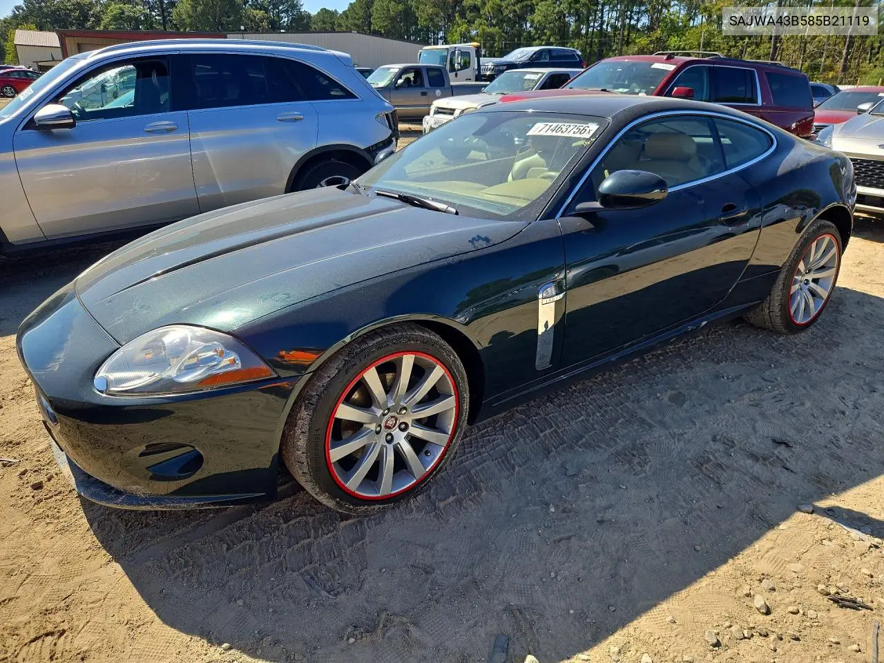 JAGUAR XK 2008, VIN SAJWA43B585B21119