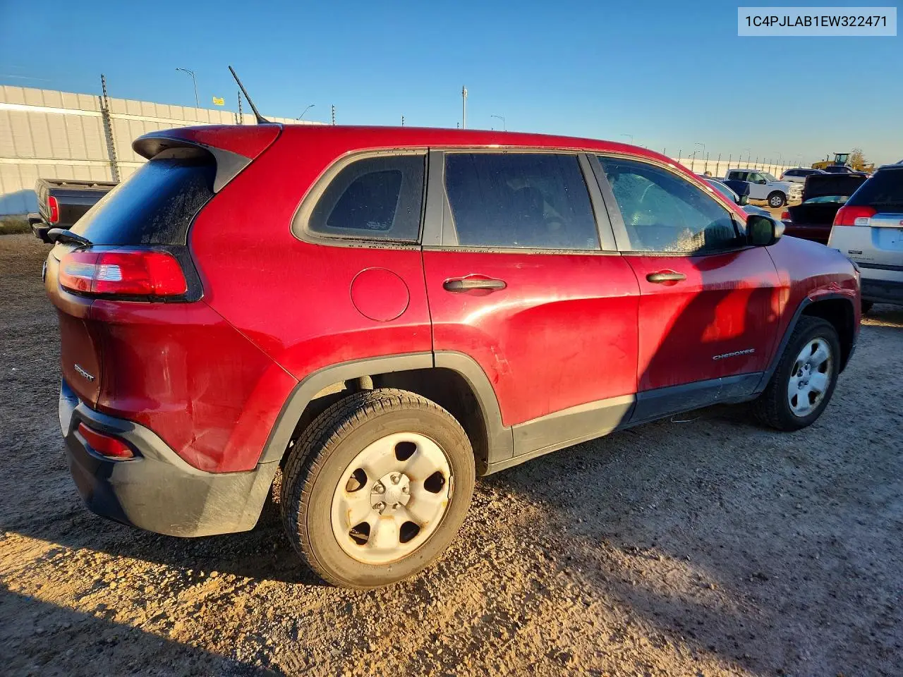 2014 JEEP CHEROKEE VIN 1C4PJLAB1EW322471 — фото 3