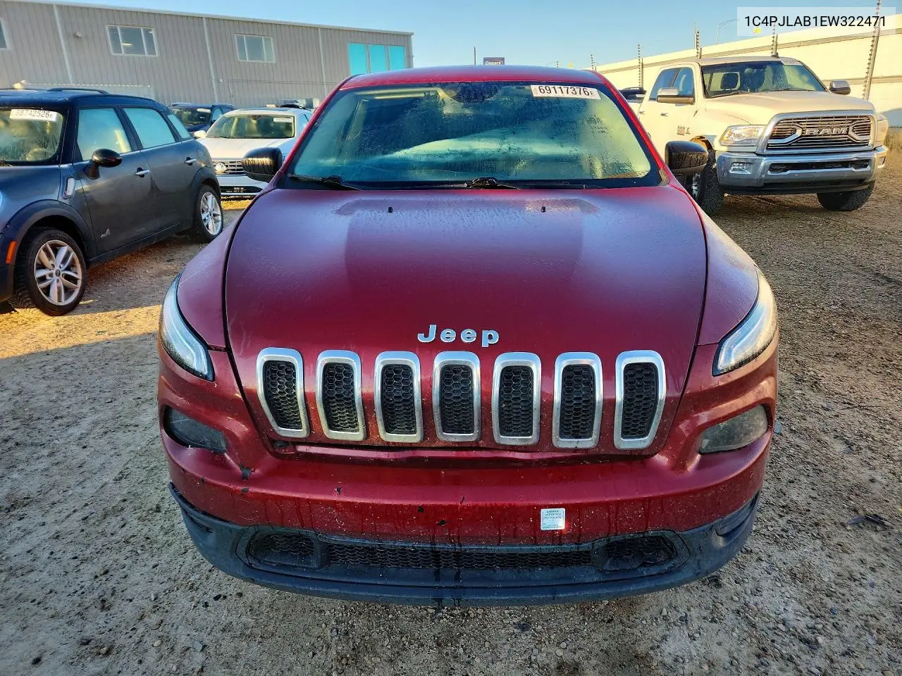 2014 JEEP CHEROKEE VIN 1C4PJLAB1EW322471 — фото 5
