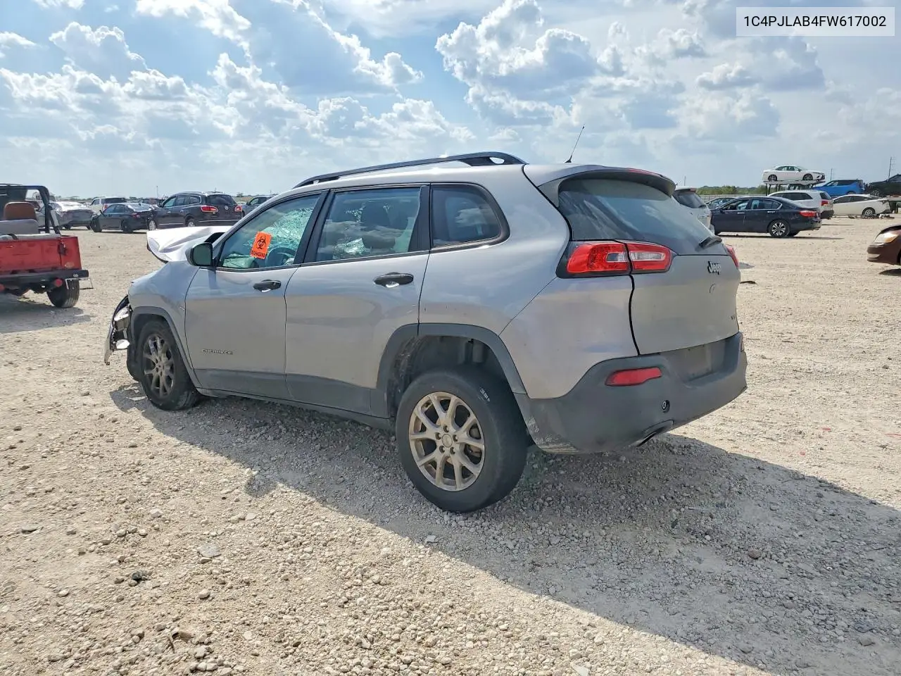 2015 JEEP CHEROKEE VIN 1C4PJLAB4FW617002 — фото 2