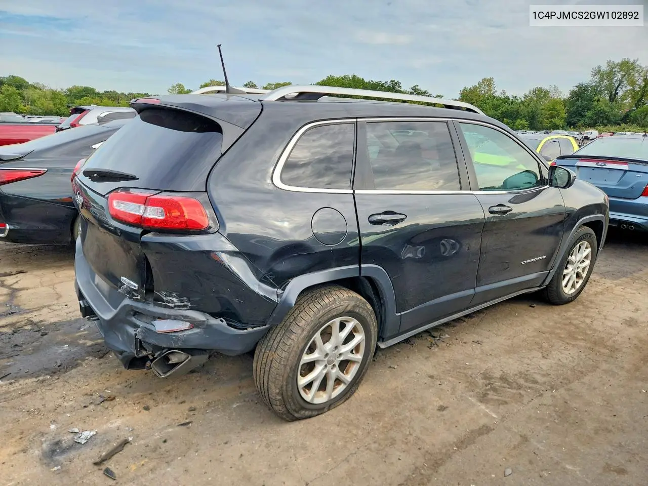 2016 JEEP CHEROKEE VIN 1C4PJMCS2GW102892 — фото 3