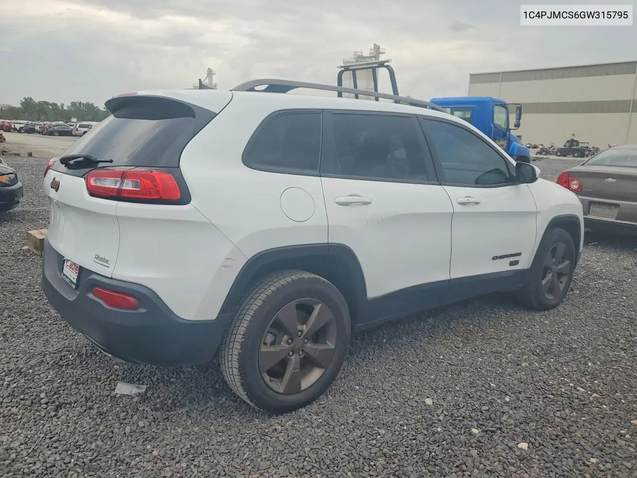 2016 JEEP CHEROKEE VIN 1C4PJMCS6GW315795 — фото 3