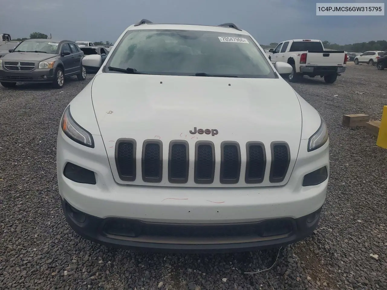 2016 JEEP CHEROKEE VIN 1C4PJMCS6GW315795 — фото 5