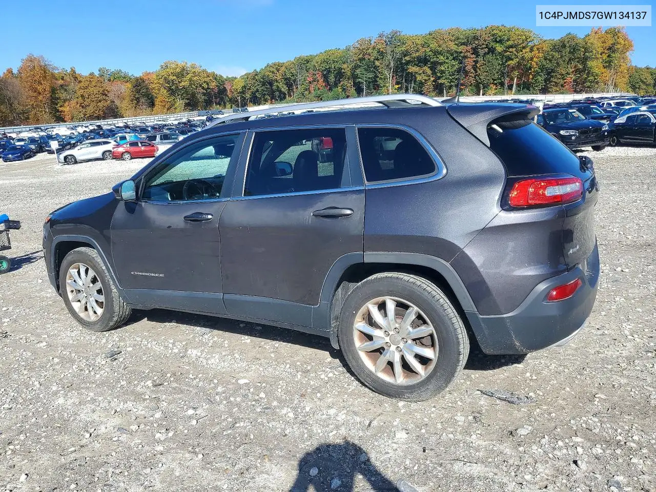 2016 JEEP CHEROKEE VIN 1C4PJMDS7GW134137 — фото 2
