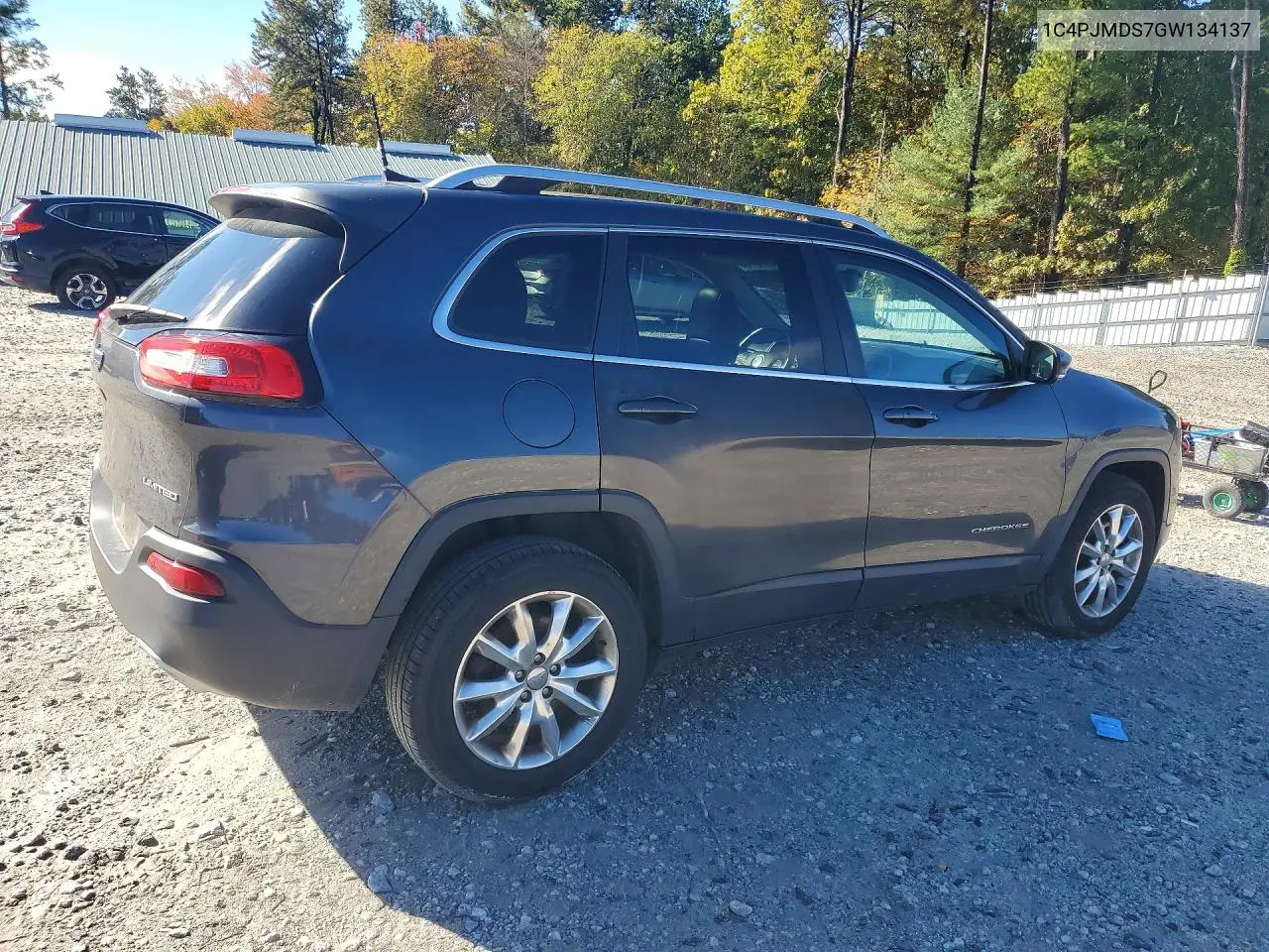 2016 JEEP CHEROKEE VIN 1C4PJMDS7GW134137 — фото 3