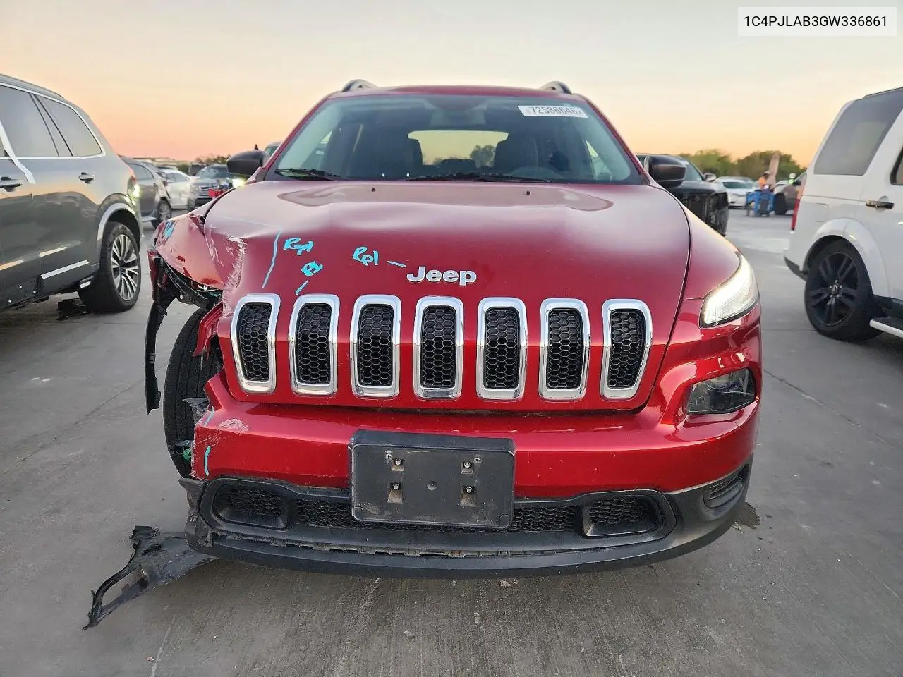 2016 JEEP CHEROKEE VIN 1C4PJLAB3GW336861 — фото 5