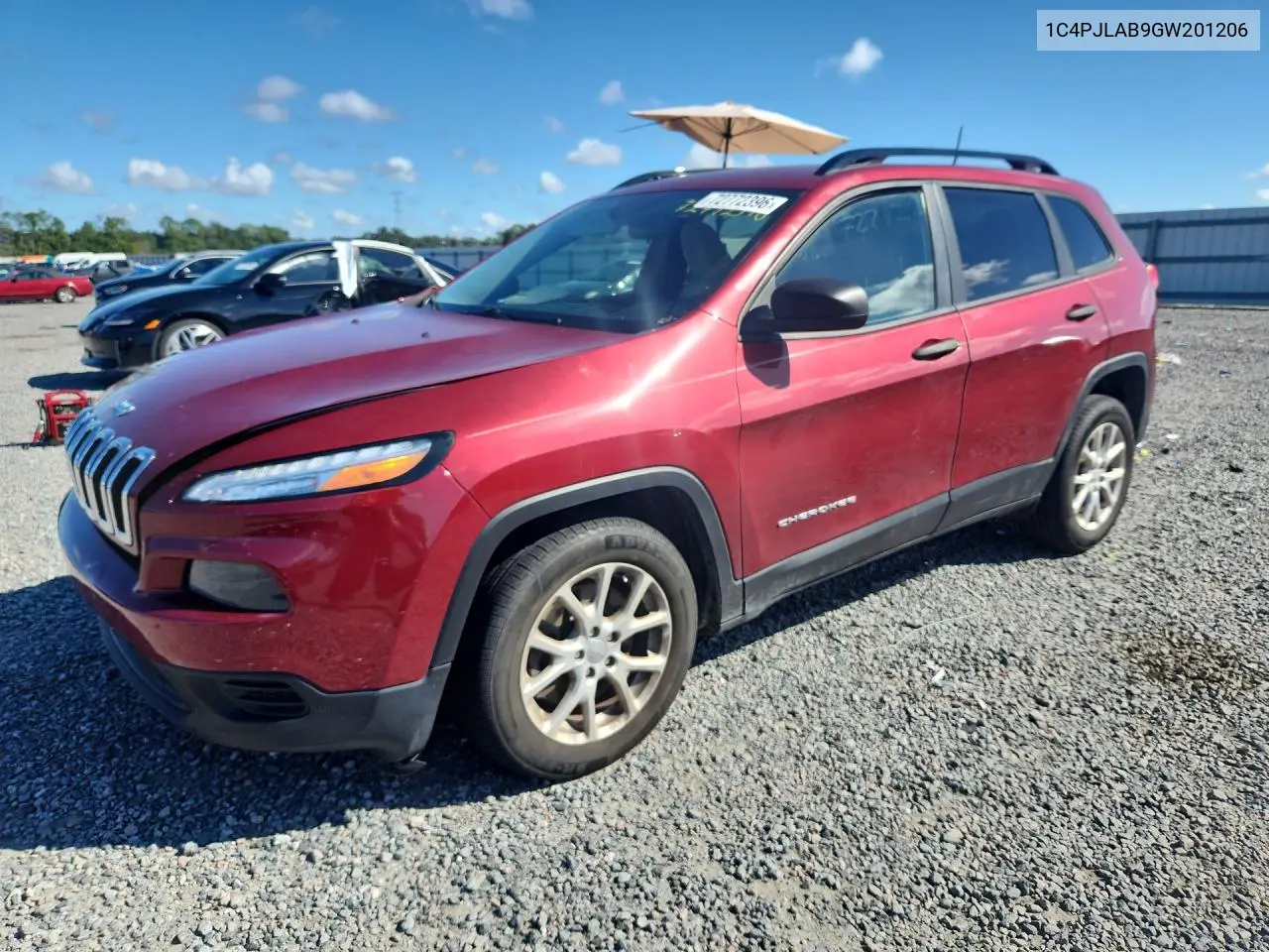 JEEP CHEROKEE 2016, VIN 1C4PJLAB9GW201206