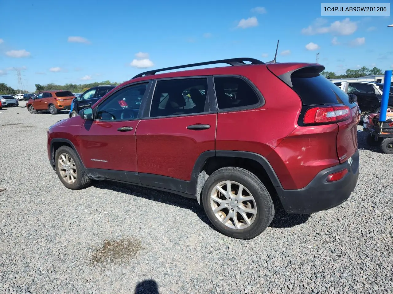 2016 JEEP CHEROKEE VIN 1C4PJLAB9GW201206 — фото 2
