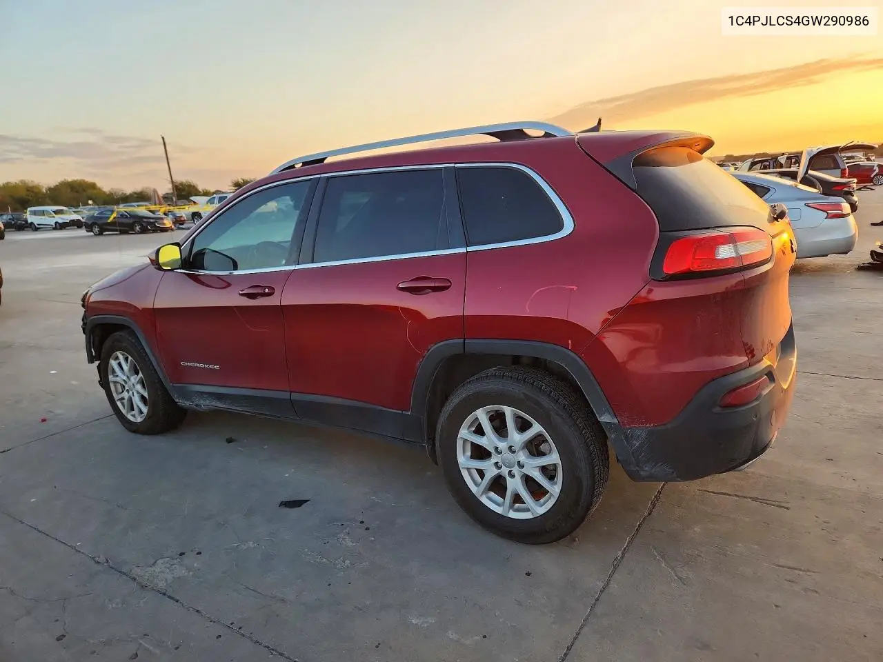 2016 JEEP CHEROKEE VIN 1C4PJLCS4GW290986 — фото 2