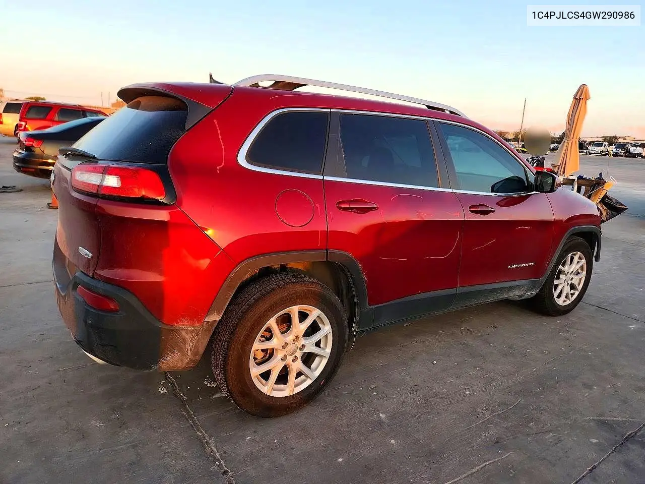 2016 JEEP CHEROKEE VIN 1C4PJLCS4GW290986 — фото 3